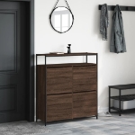 Scarpiera 4 Cassetti Ribaltabili Rovere Marrone 100x34x112 cm