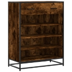 Scarpiera Rovere Fumo 75x38x97,5 cm Legno Multistrato Metallo
