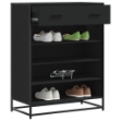 Scarpiera Nera 75x38x97,5 cm in Truciolato e Metallo