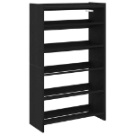 Scarpiera Nera 60x25x100 cm in Truciolato