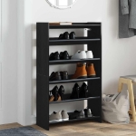 Scarpiera Nera 60x25x100 cm in Truciolato