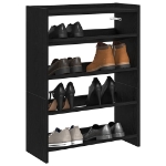 Scarpiera Nera 60x25x81 cm in Legno Multistrato