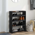 Scarpiera Nera 60x25x81 cm in Legno Multistrato