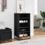 Scarpiera Nera 48x38x97,5 cm in Legno Multistrato