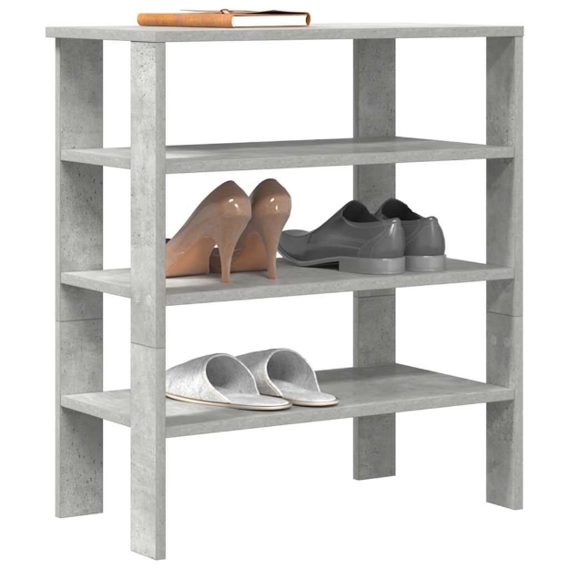 Scarpiera Grigio Cemento 61x32x70 cm in Legno Multistrato
