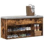 Scarpiera Rovere Fumo 102x30,5x45 cm in Legno Multistrato