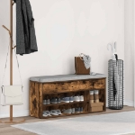 Scarpiera Rovere Fumo 102x30,5x45 cm in Legno Multistrato