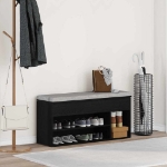 Scarpiera Rovere Nero 102x30,5x45 cm in Legno Multistrato