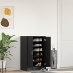 Scarpiera Rovere Rovere Nero 60x35x92 cm in Legno Multistrato