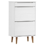 Scarpiera MOLDE Bianca 59,5x35x103 cm in Legno Massello di Pino
