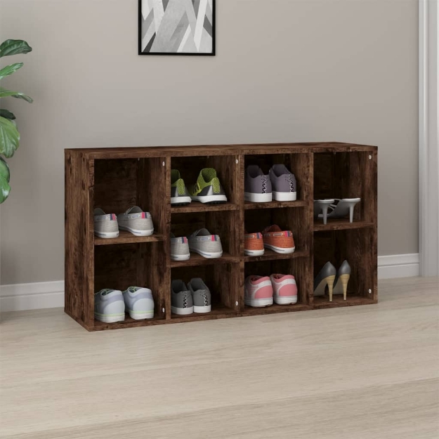 Scarpiera Rovere Fumo 103x30x54,5 cm in Legno Multistrato