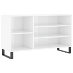 Scarpiera Bianco Lucido 102x36x60 cm in Legno Multistrato