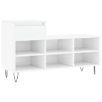 Scarpiera Bianco Lucido 102x36x60 cm in Legno Multistrato