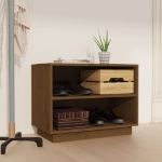 Scarpiera Marrone Ambra 60x34x45 cm in Legno Massello di Pino