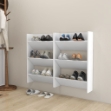 Scarpiere a Muro 2pz Bianche 60x18x90 cm in Legno Multistrato