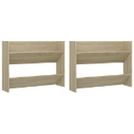 Scarpiere a Muro 2pz Rovere Sonoma 80x18x60cm Legno Multistrato