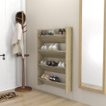 Scarpiere a Muro 2pz Rovere Sonoma 80x18x60cm Legno Multistrato