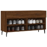 Panca Porta Scarpe Rovere Marrone 102x35x55cm Legno Multistrato