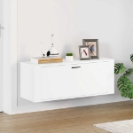 Scarpiera a Muro Bianca 100x35x38 cm in Legno Multistrato
