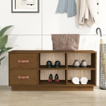 Scarpiera Ambrata 100x34x45 cm in Legno Massello di Pino