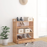Scarpiera con Cassetto 70x27x81 cm Legno Massello di Noce