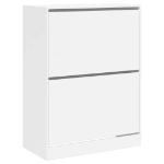 Scarpiera con 2 Cassetti Ribaltabili Bianca 80x42x108 cm