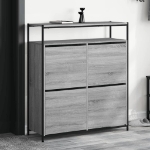 Scarpiera 4 Cassetti Ribaltabili Grigio Sonoma 100x34x112 cm