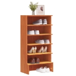 Scarpiera Marrone Cera 52x30x104 cm Legno Massello di Pino