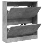 Scarpiera Grigio Cemento 80x21x87,5 cm in Legno Multistrato