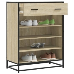 Scarpiera Rovere Sonoma 75x38x97,5 cm Legno Multistrato Metallo