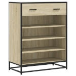 Scarpiera Rovere Sonoma 75x38x97,5 cm Legno Multistrato Metallo