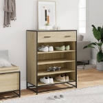 Scarpiera Rovere Sonoma 75x38x97,5 cm Legno Multistrato Metallo