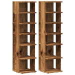Scarpiere 2 pz Legno Antico 28x27x102 cm in Legno Multistrato