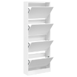 Scarpiera Bianca 60x21x163,5 cm in Legno Multistrato