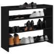 Scarpiera Nera 80x25x62 cm in Legno Multistrato