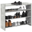 Scarpiera Grigio Cemento 80x25x62 cm in Legno Multistrato