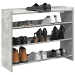 Scarpiera Grigio Cemento 80x25x62 cm in Legno Multistrato