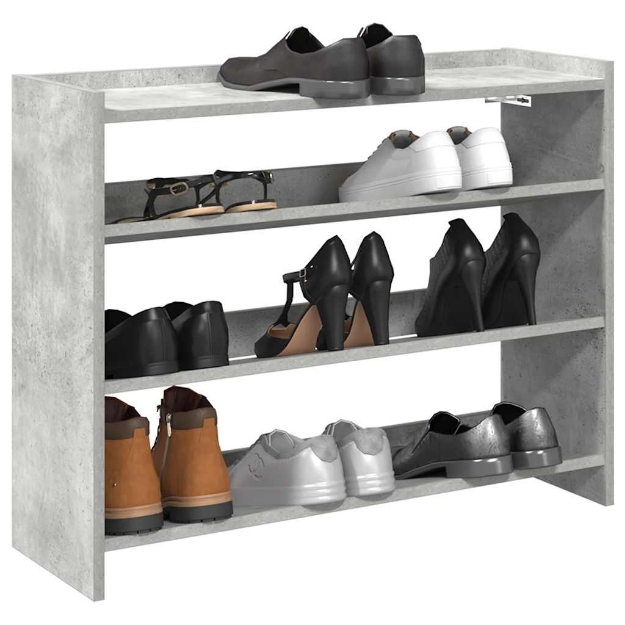 Scarpiera Grigio Cemento 80x25x62 cm in Legno Multistrato