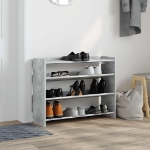 Scarpiera Grigio Cemento 80x25x62 cm in Legno Multistrato