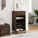 Scarpiera Rovere Marrone 48x38x97,5 cm in Legno Multistrato