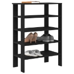 Scarpiera Nera 61x32x87,5 cm in Truciolato