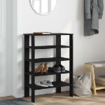 Scarpiera Nera 61x32x87,5 cm in Truciolato
