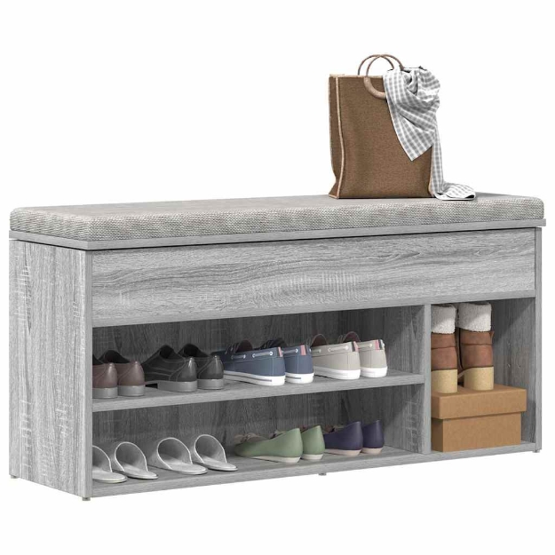 Scarpiera Grigio Sonoma 102x30,5x45 cm in Legno Multistrato