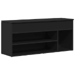 Panca Porta Scarpe Nera 102x30,5x45 cm in Legno Multistrato