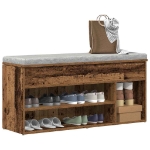 Scarpiera Legno Antico 102x30,5x45 cm in Legno Multistrato