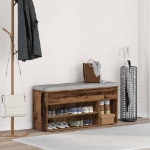 Scarpiera Legno Antico 102x30,5x45 cm in Legno Multistrato