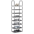 Scarpiera 8 Ripiani Nera 44x28x145 cm in Tessuto Non Tessuto