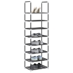 Scarpiera 8 Ripiani Nera 44x28x145 cm in Tessuto Non Tessuto