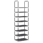 Scarpiera 8 Ripiani Nera 44x28x145 cm in Tessuto Non Tessuto