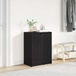 Scarpiera Rovere Nero 57x34x76 cm in Legno Multistrato